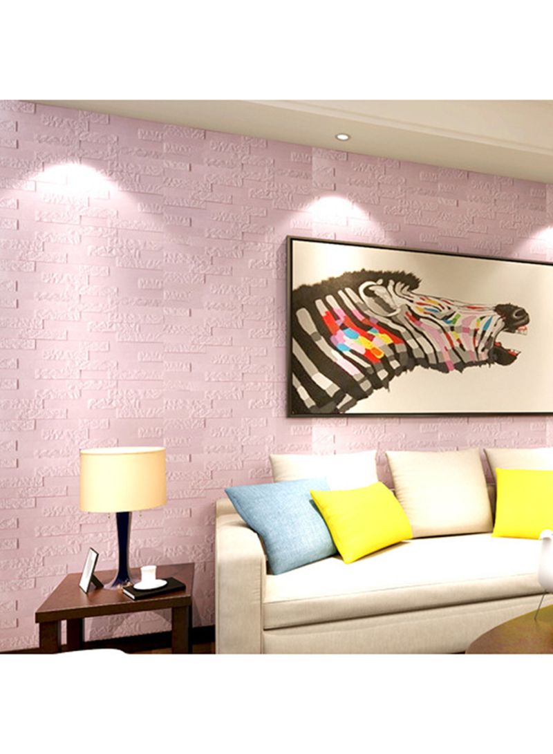 Buy Pe Foam 3d Wallpaper Diy Wall Stickers Wall Decor - Pink Tiles For Living Room - HD Wallpaper 