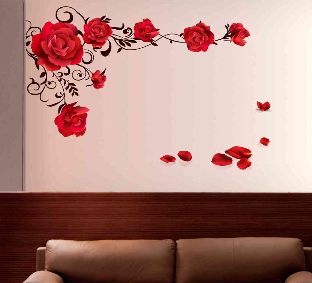 Red Rose Wall Stickers - HD Wallpaper 