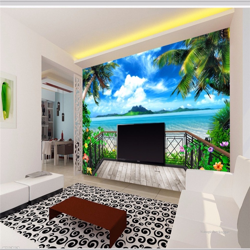 Papel De Parede Para Quarto 3d Praia - HD Wallpaper 