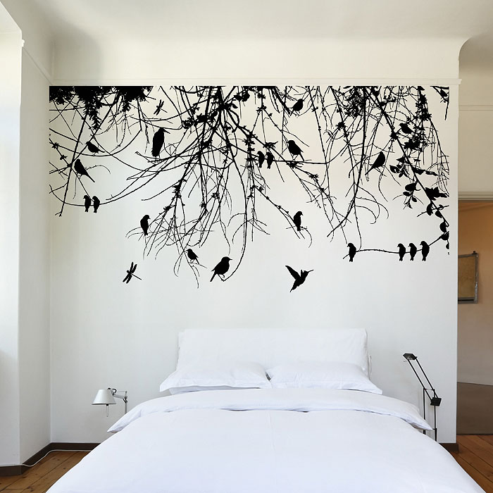 Tree Branch With Birds And Dragonfly Vinyl Wall Art - Dont Worry Bout A Thing Wall Art - HD Wallpaper 