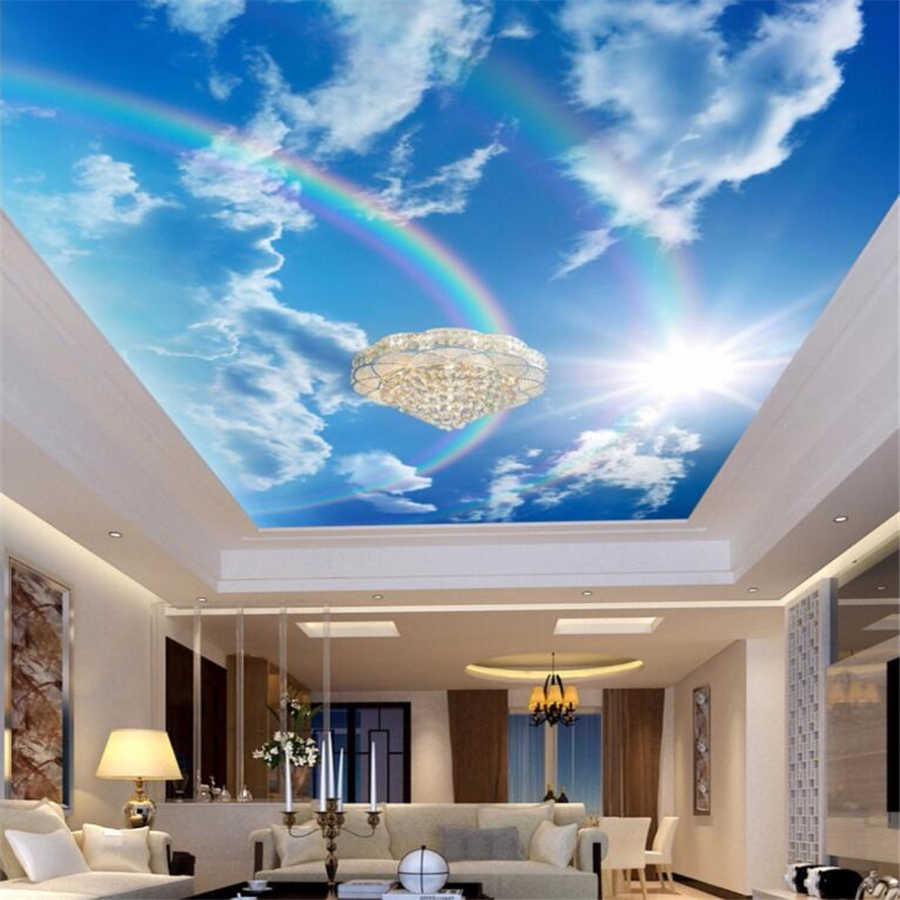 Beibehang Custom Wallpaper 3d Large Ceiling Mural Rainbow - Dekorasi Atap Rumah - HD Wallpaper 