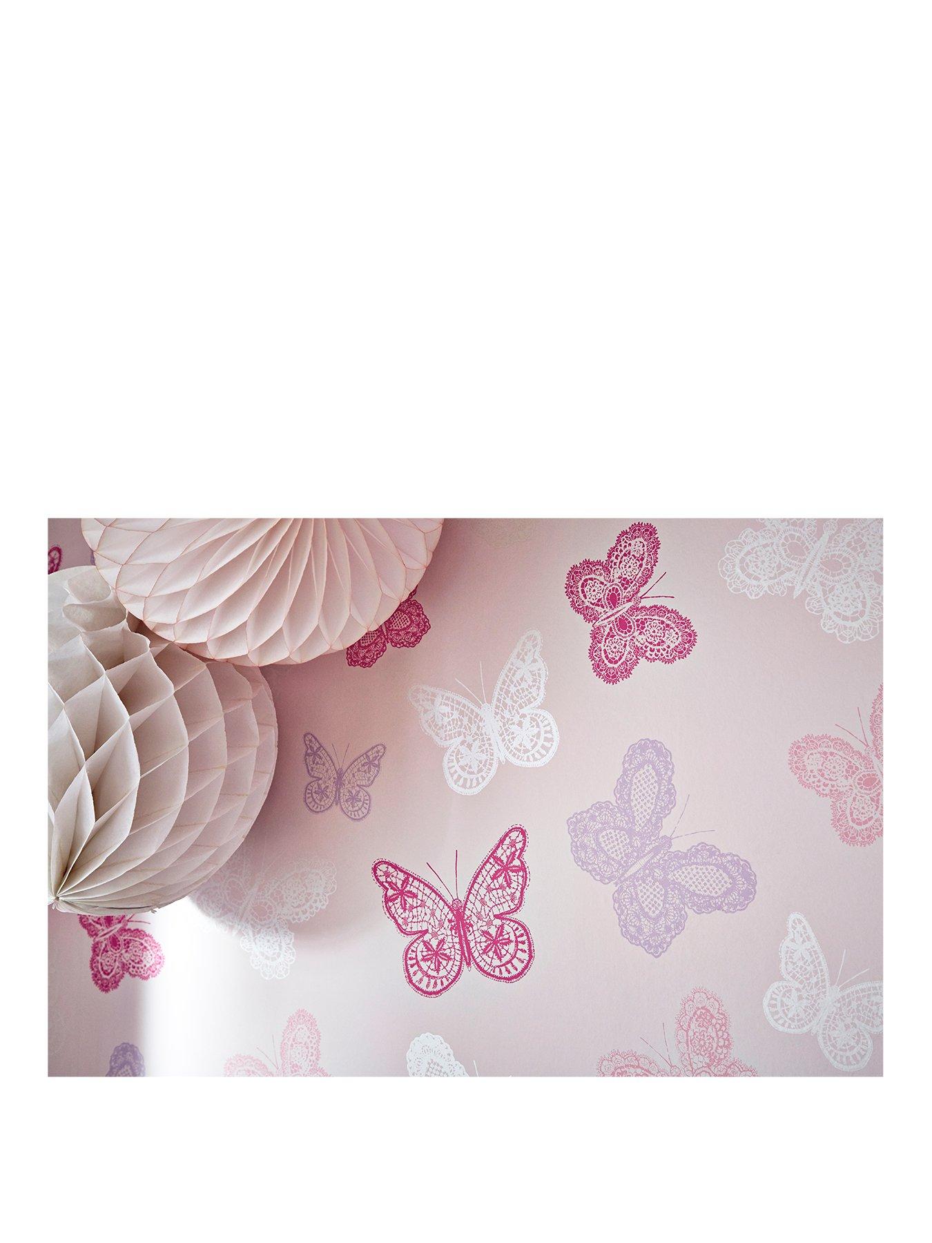 Purple Butterfly Wallpaper For Girls Bedroom - HD Wallpaper 