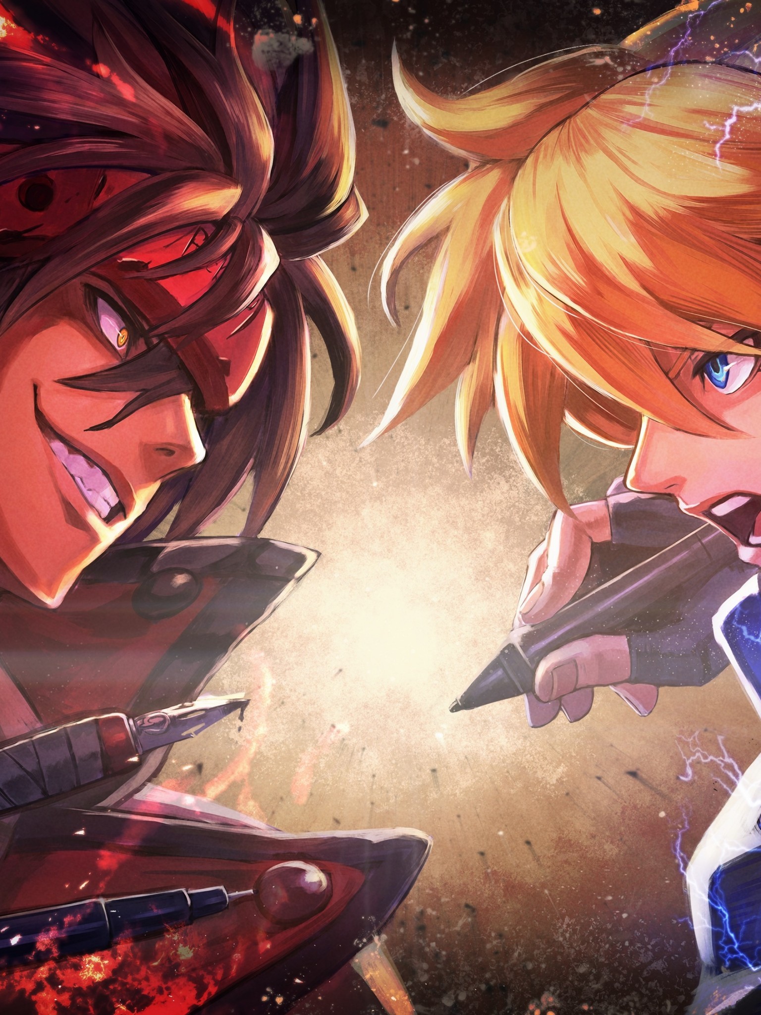 Sol Badguy, Guilty Gear Xrd, Ky Kiske, Anime Games, - Guilty Gear Sol And Ky - HD Wallpaper 