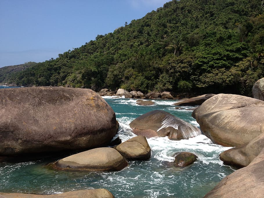 Beach, Mar, Rocks, Background, Landscape, Water, Sand, - Imagenes De Paisajes Con Rocas - HD Wallpaper 