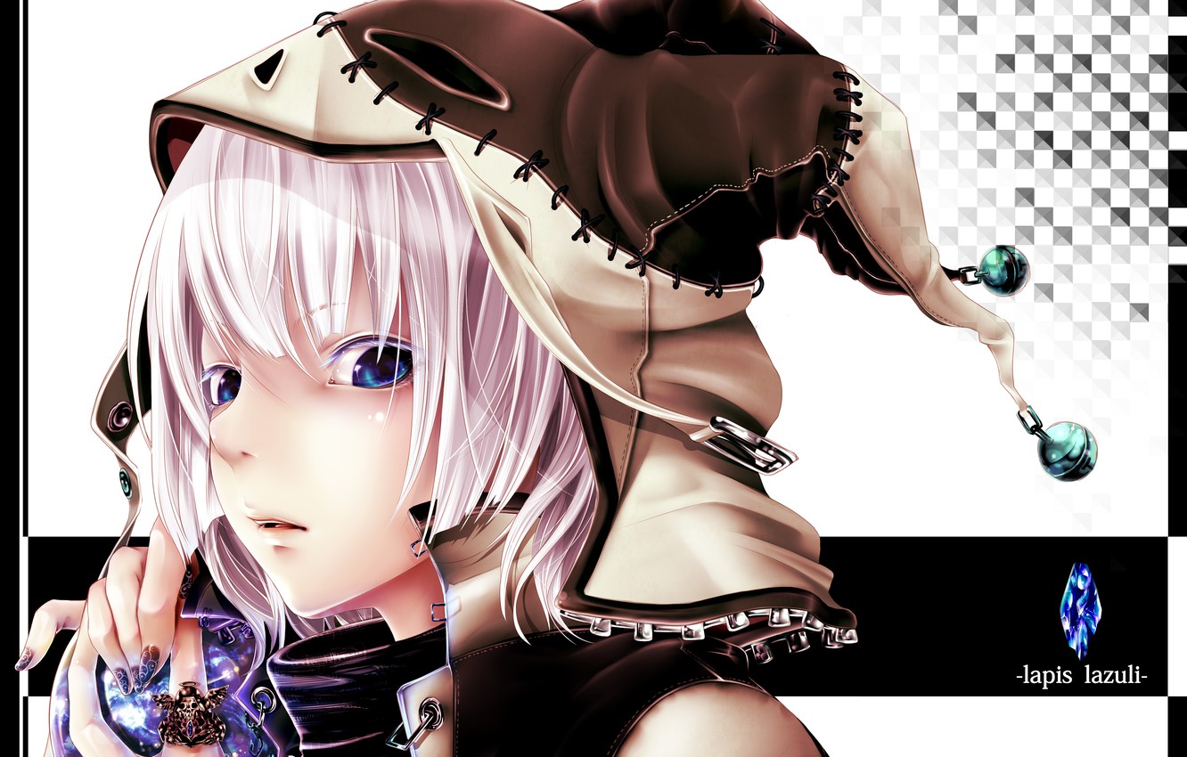 Photo Wallpaper Girl, Decoration, Hat, Stone, Skull, - Bouno Satoshi - HD Wallpaper 