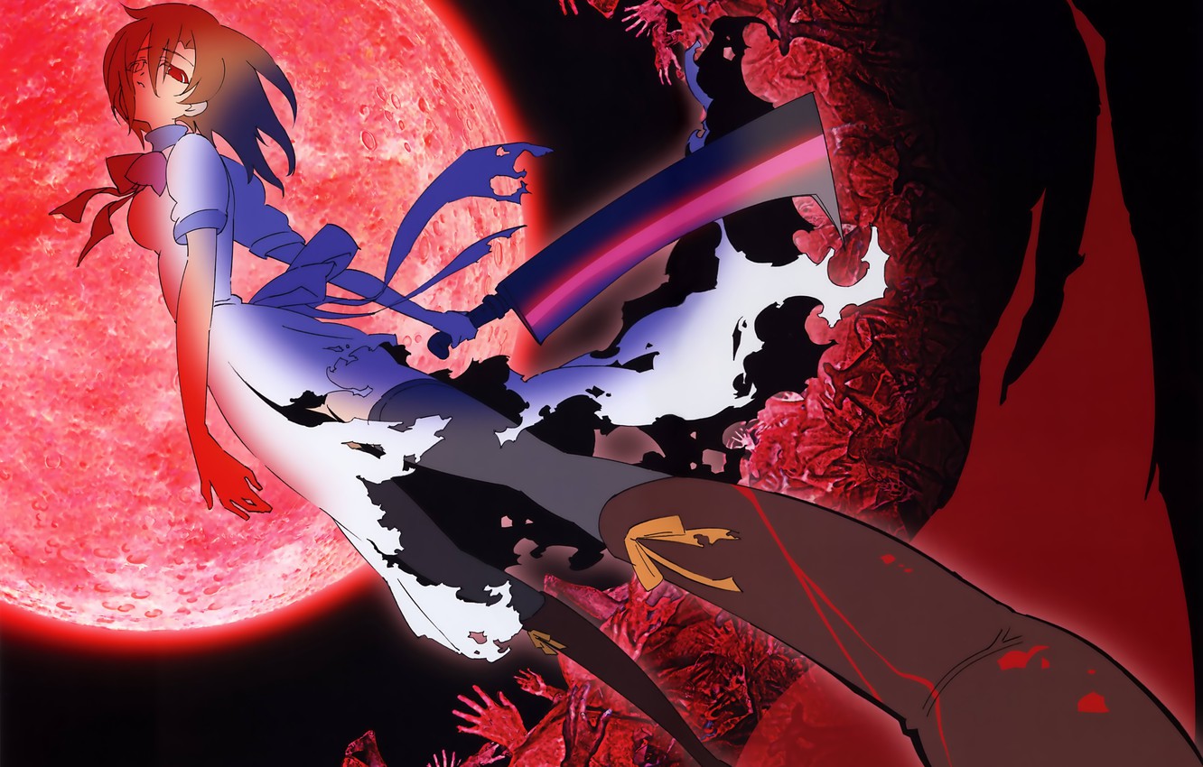 Photo Wallpaper The Full Moon, Red Eyes, Higurashi - Higurashi No Naku Koro Ni Rena - HD Wallpaper 