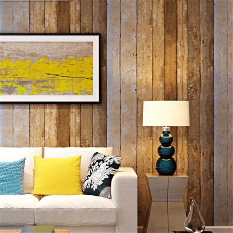 Beibehang Retro Vintage Scandinavian Style Faux Wood - Studio Couch - HD Wallpaper 