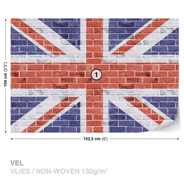 Brick Wall Union Jack Wallpaper Mural - Clipart Union Jack Flag - HD Wallpaper 