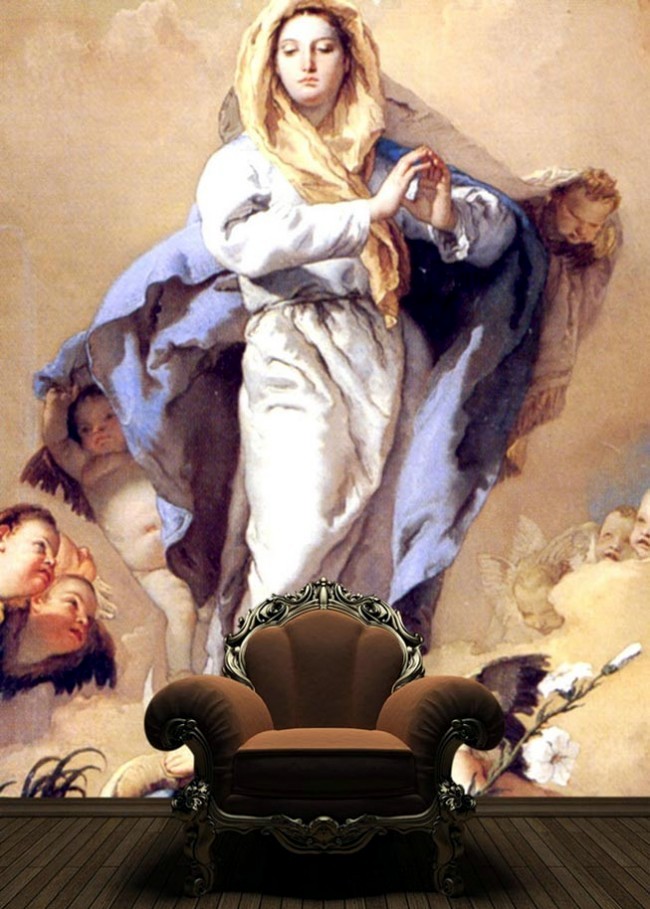Classical Paintings Printed On Rice Paper - Immaculate Conception Giovanni Battista - HD Wallpaper 