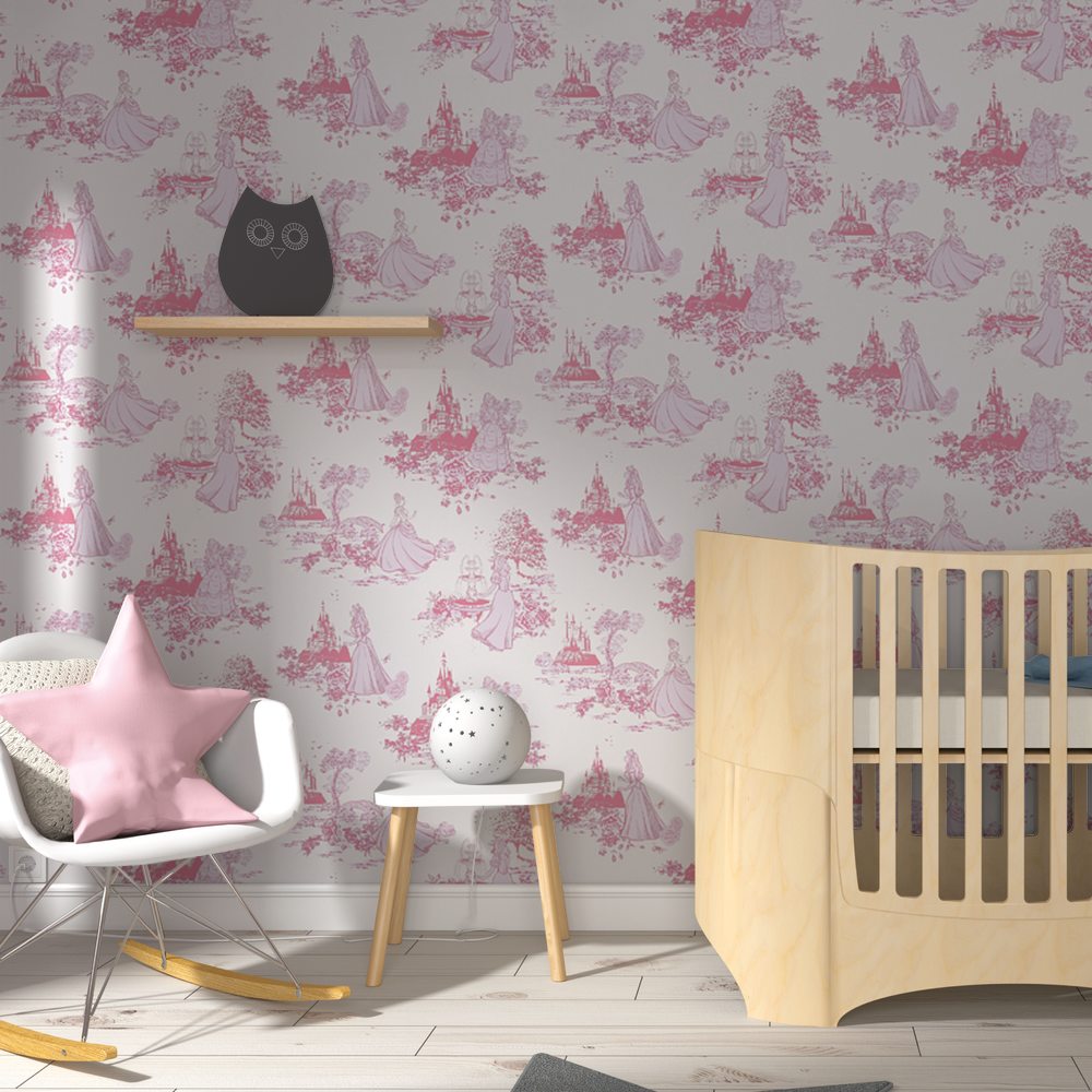 Wallpaper Toile De Princesse Colour Candy Pink - Papier Peint Noir Et Blanc 4 Murs - HD Wallpaper 