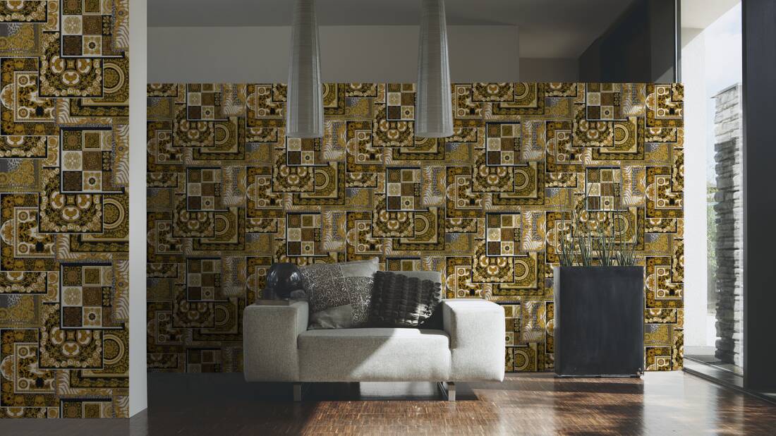 Versace Home Wallpaper Baroque, Black, Brown, Copper, - Versace Wallpaper 962337 - HD Wallpaper 