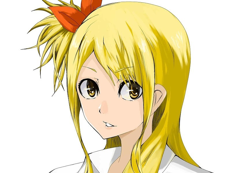 Lucy Heartfilia Wallpaper - Аниме Хвост Феи Девушка С Жолтими Волосами - HD Wallpaper 