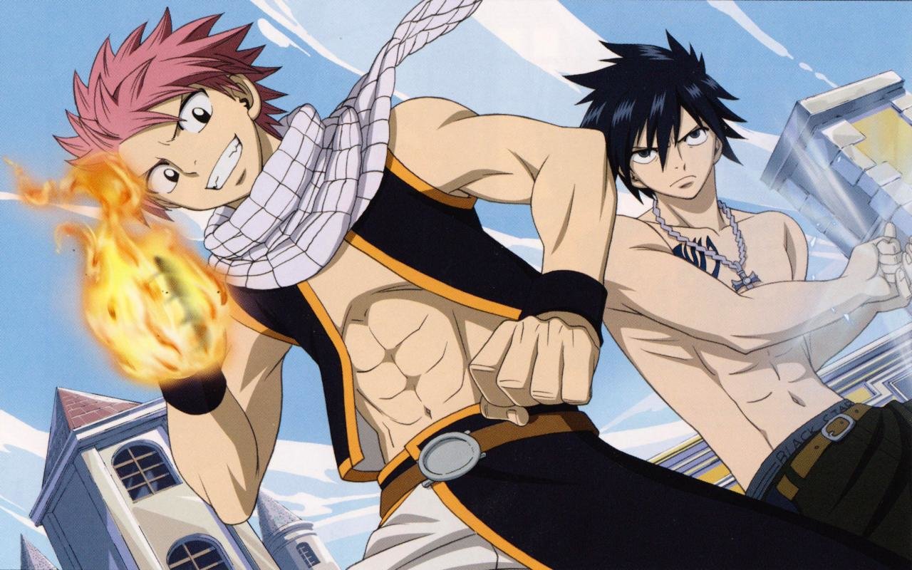 Awesome Fairy Tail Free Wallpaper Id - Fairy Tail Gray And Natsu - HD Wallpaper 