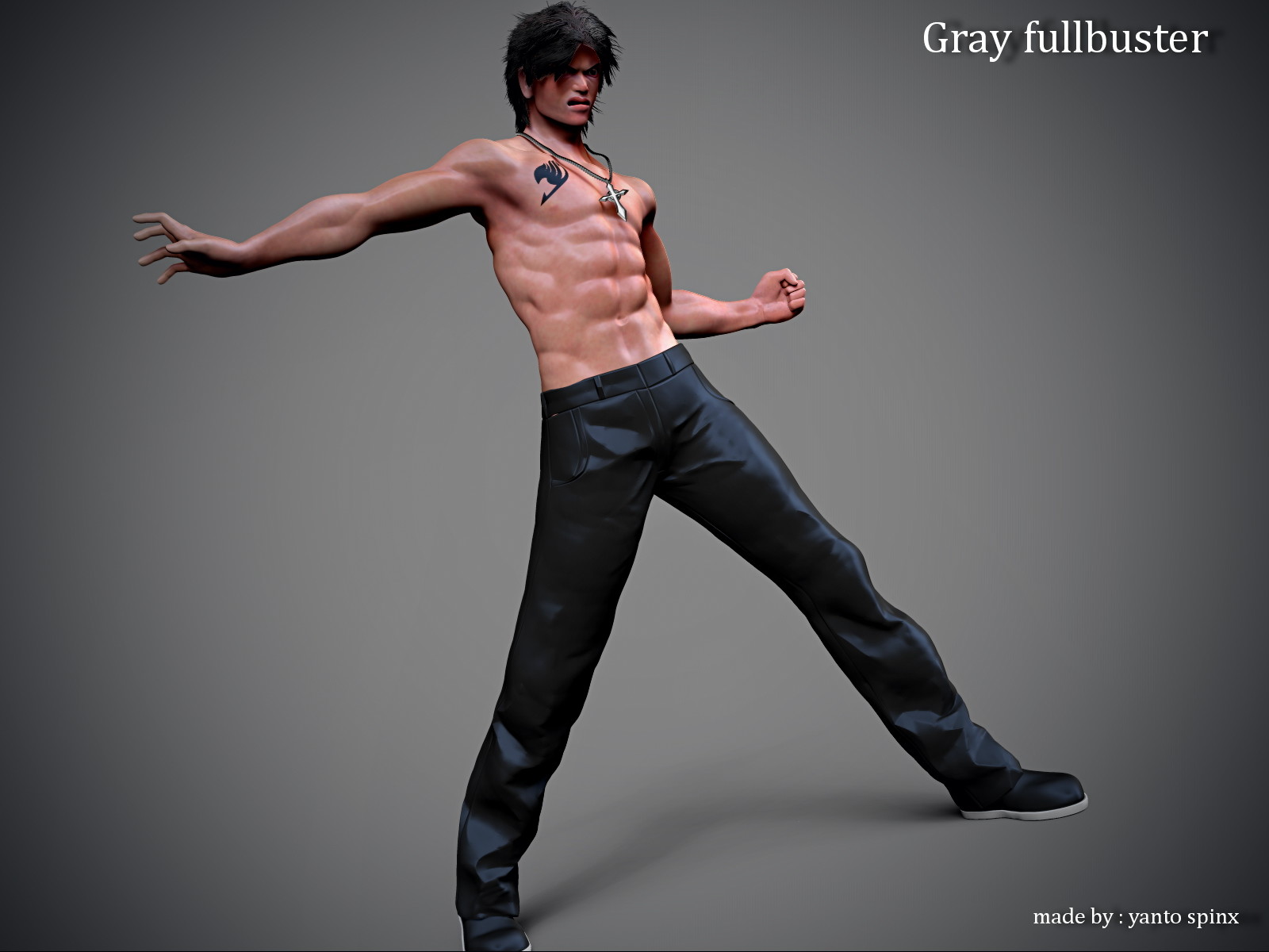 Gray Fullbuster Muscle 3d - HD Wallpaper 