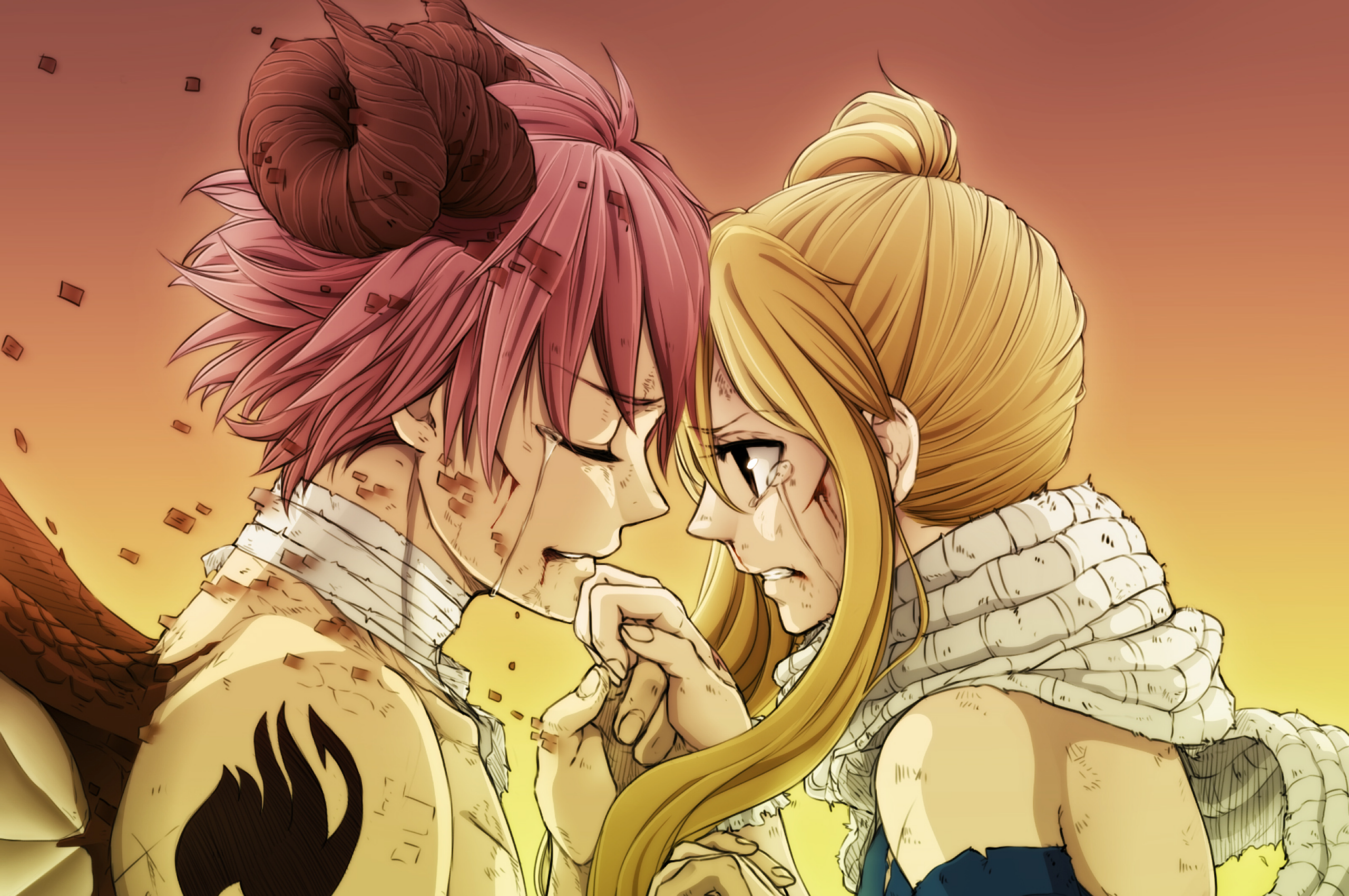 images Lucy X Natsu Family natsu x lucy fairy tail tears scarf