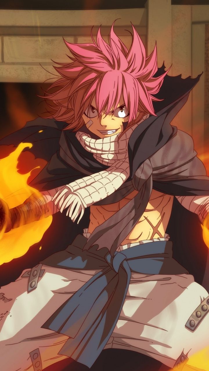 Red Hair Fire Anime Boy - HD Wallpaper 