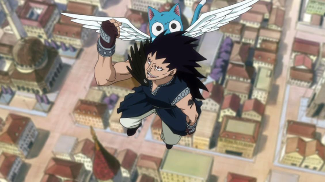 Gajeel & Happy - Cartoon - HD Wallpaper 