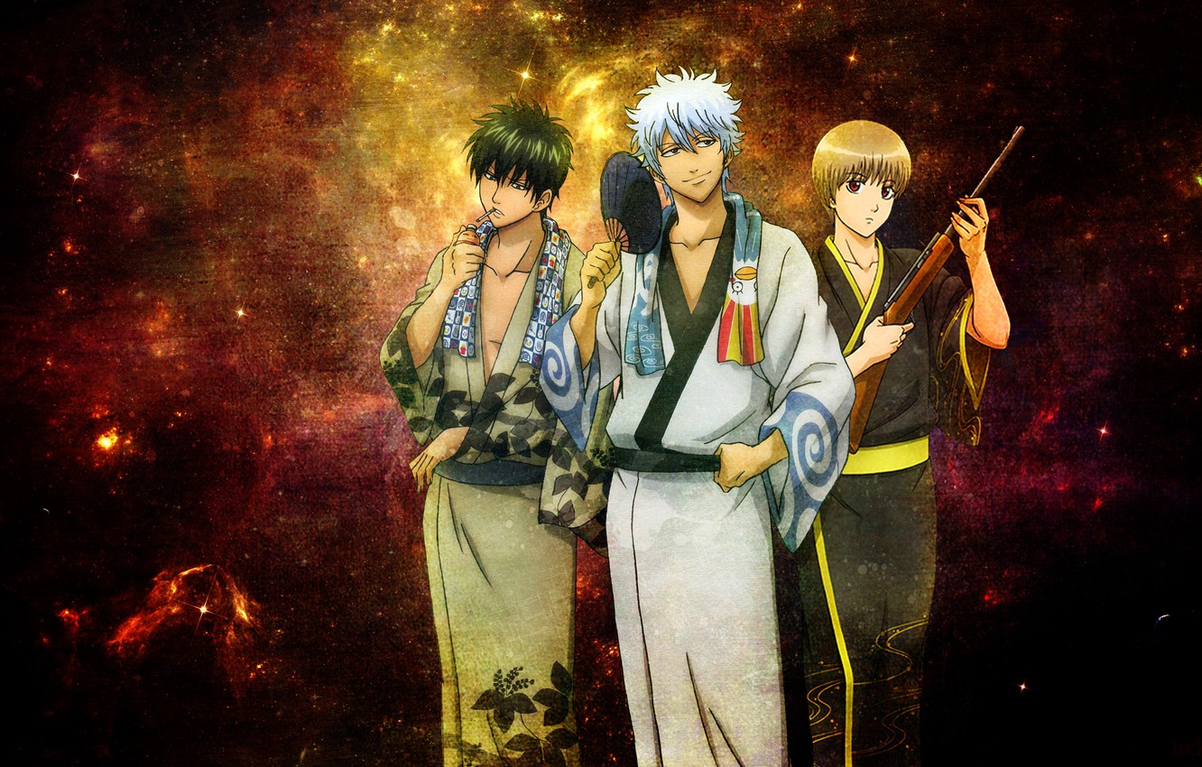 Photo Wallpaper Anime, Gintama, Sakata Gintoki, Gintama, - Hijikata Toshiro Sougo Okita - HD Wallpaper 