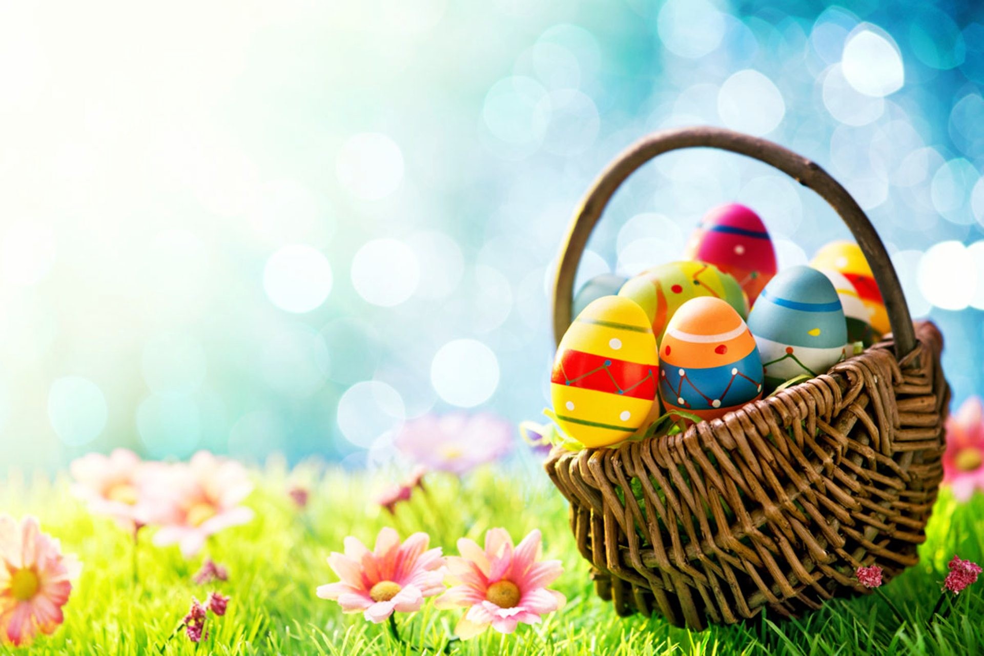 Easter Eggs Basket Easter Eggs Hd Desktop Wallpapers - Easter Basket  Background Free - 1920x1280 Wallpaper 