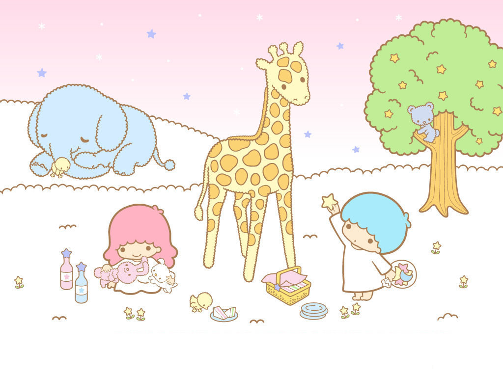 Little Twin Stars Giraffe 1024x768 Wallpaper Teahub Io