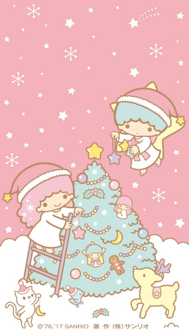 Little Twin Stars Christmas 640x1136 Wallpaper Teahub Io