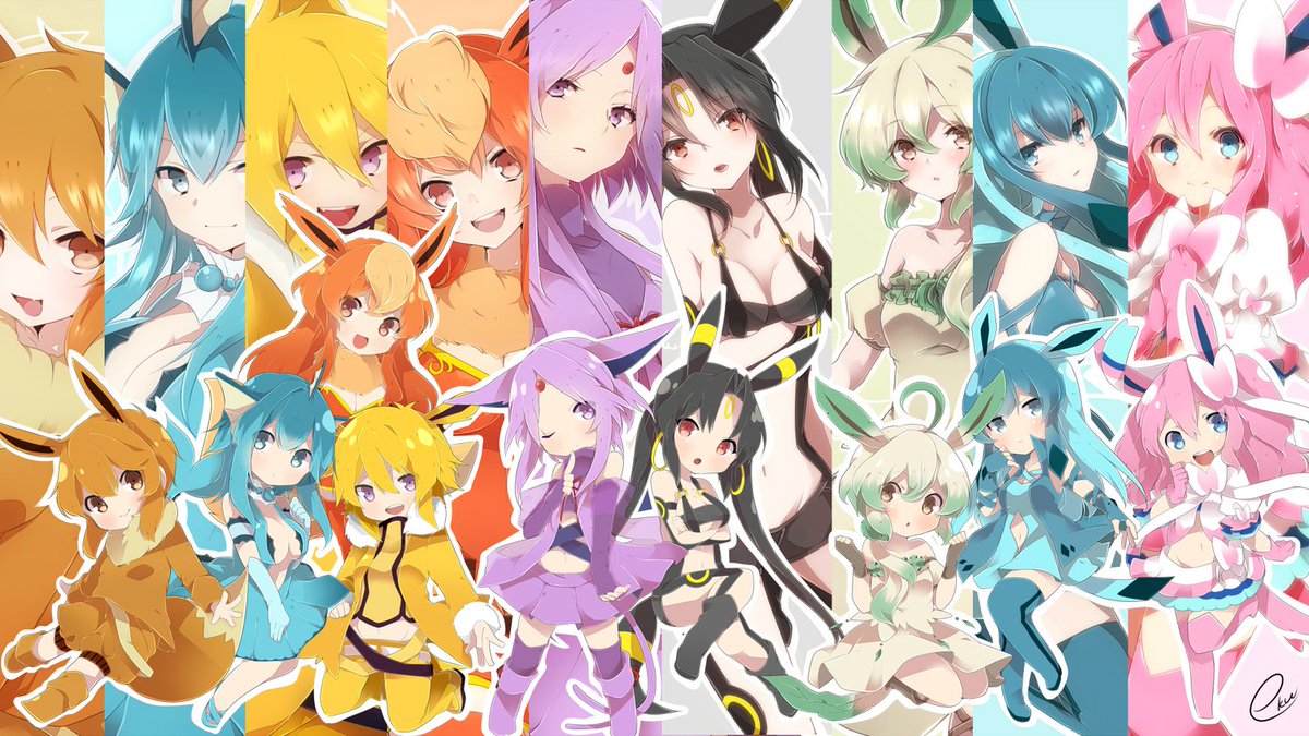 Pokemon As Humans Eevee Evolutions - HD Wallpaper 