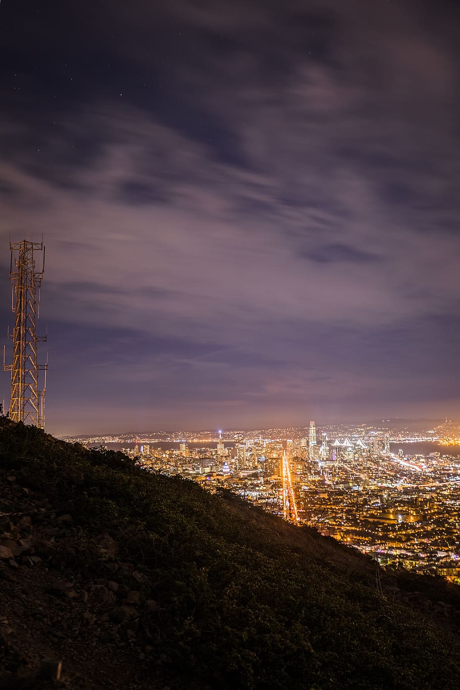 United States, San Francisco, Twin Peaks, City, Long - Transmission Tower - HD Wallpaper 