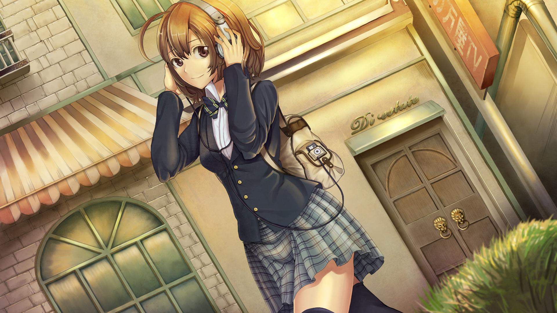 Anime School Girl - HD Wallpaper 