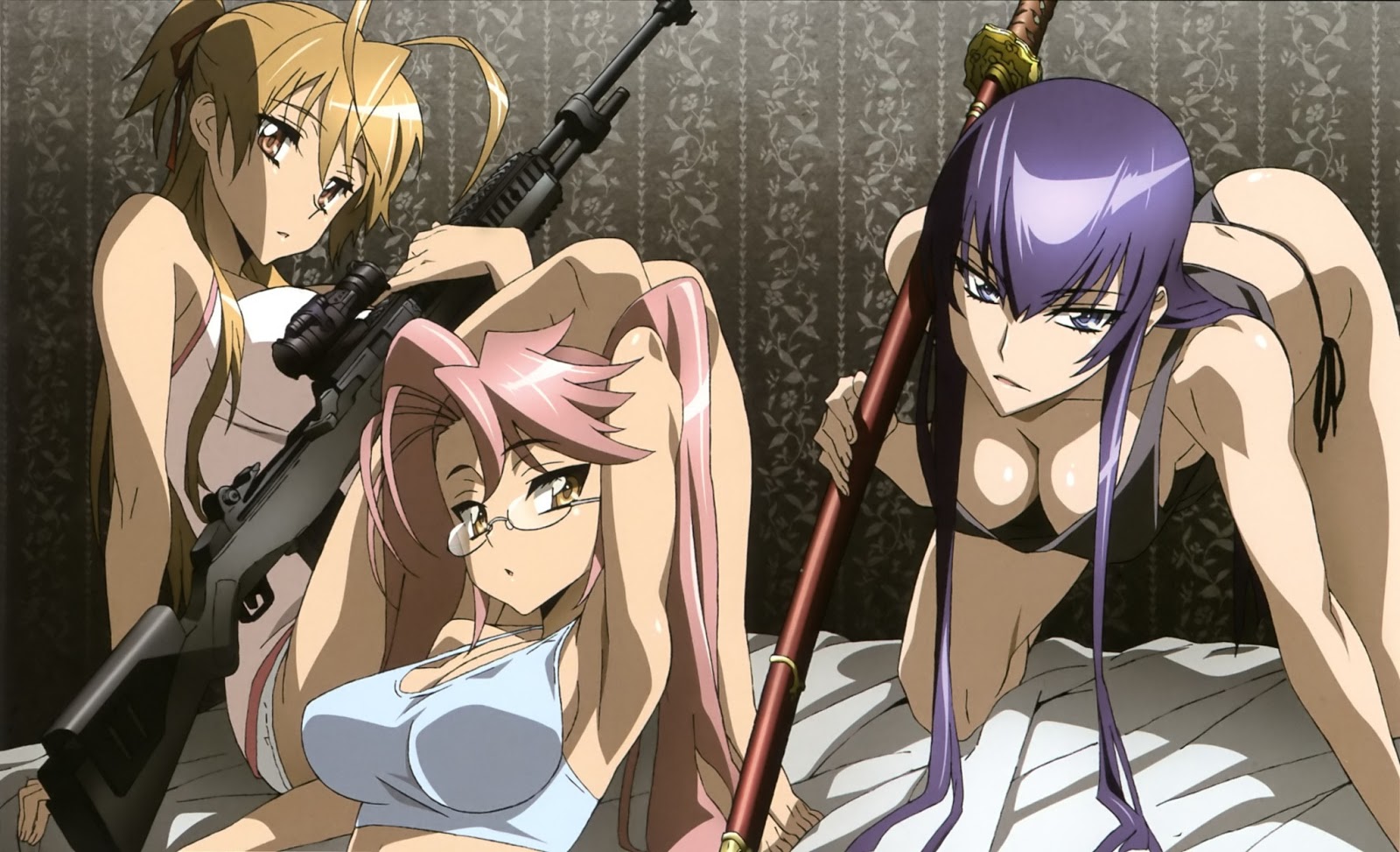 Highschool Of The Dead Hotd Sexy Anime Hot Girls Guns - Highschool Of The Dead Wallpaper Hot - HD Wallpaper 