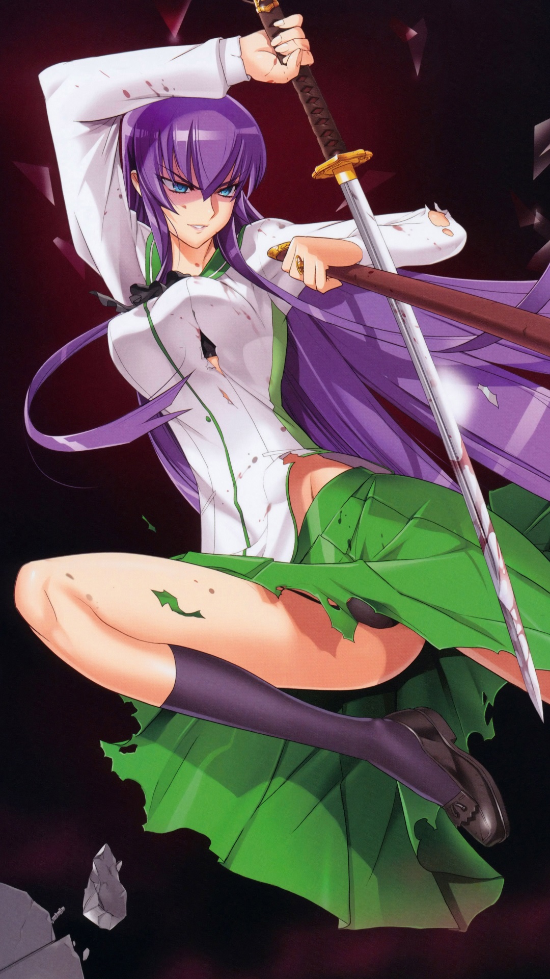 Highschool Of The Dead Saeko Busujima - Saeko Busujima - HD Wallpaper 