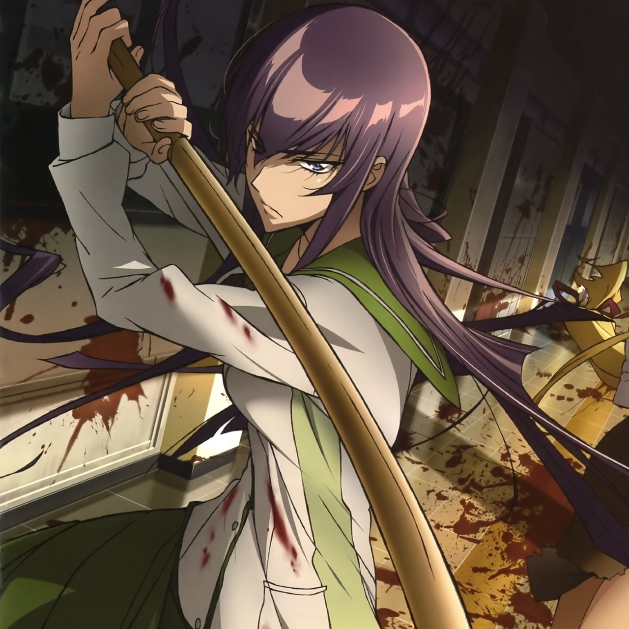 Wallpaper Highschool Of The Dead, Busujima Saeko, School, - Highschool Of The Dead Saeko Hd - HD Wallpaper 