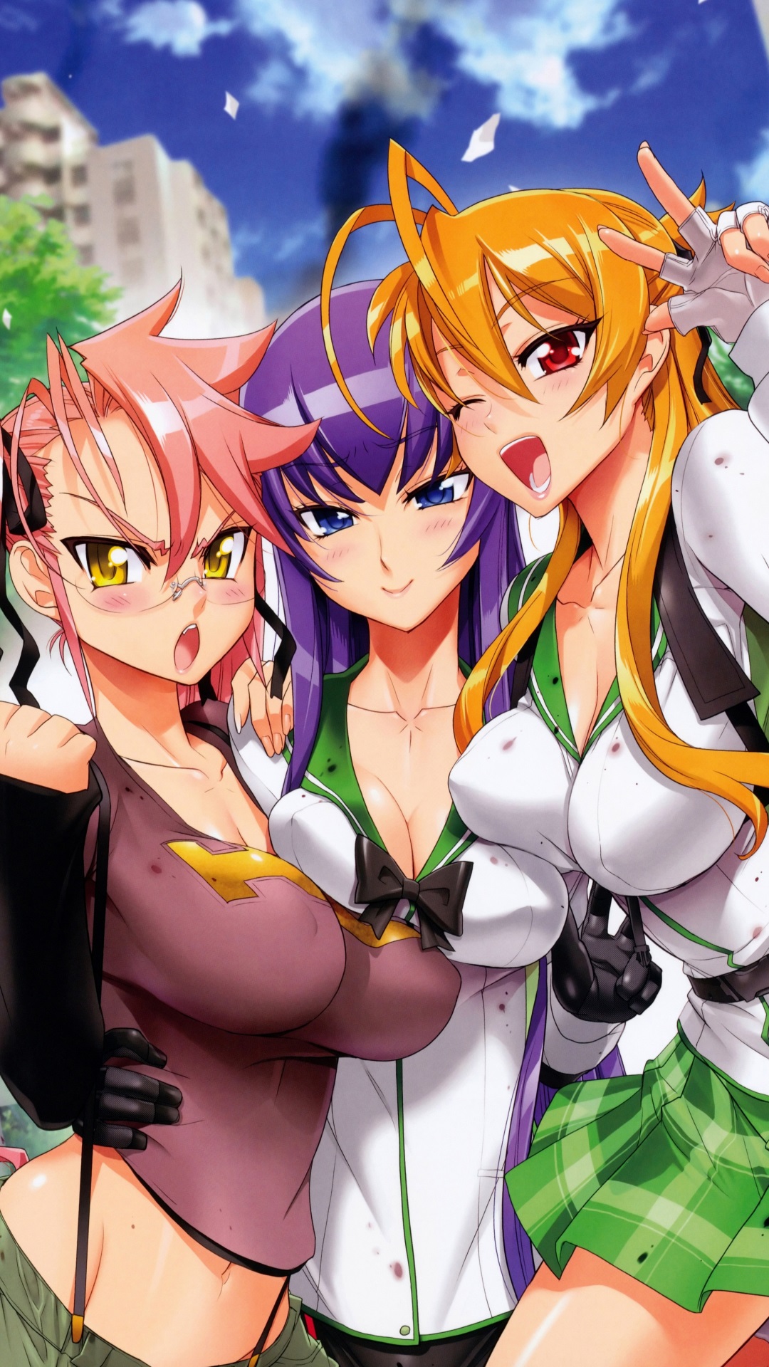 Highschool Of The Dead Rei Miyamoto Saeko Busujima - Rei Miyamoto Highschool Of The Dead - HD Wallpaper 