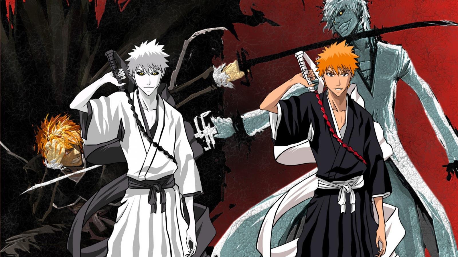 Bleach Ichigo Hollow Wallpapers Wallpaper - Ichigo And Hollow Ichigo - HD Wallpaper 