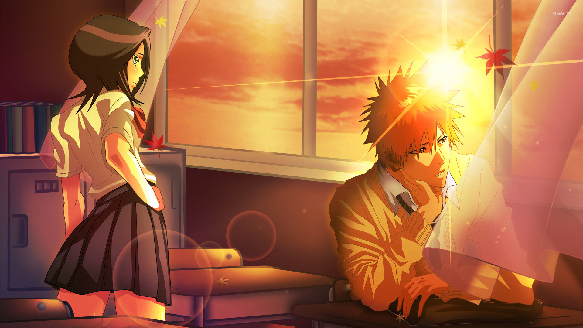 Rukia Kuchiki And Ichigo Kurosaki - Anime High School Roblox - HD Wallpaper 