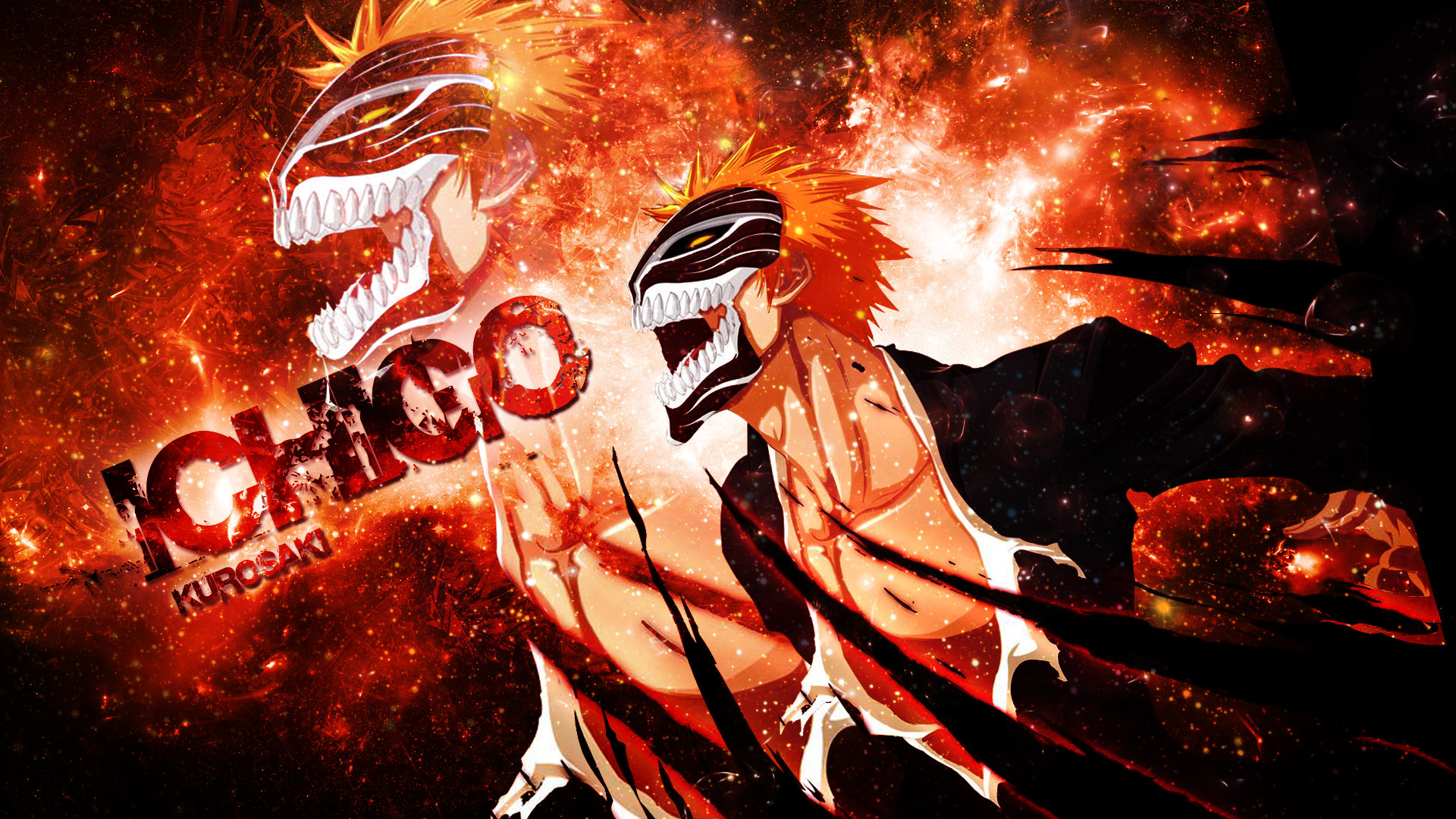 Download Full Hd Bleach Desktop Background Id - Anime Cool Power Fire - HD Wallpaper 