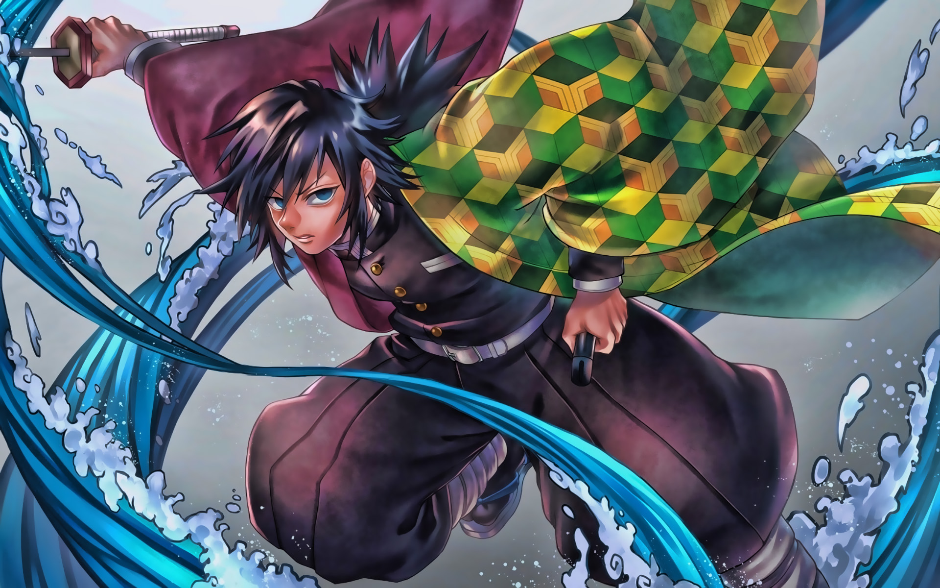 Giyuu Tomioka, Battle, Kimetsu No Yaiba, Manga, Demon - Kimetsu No Yaiba Giyu Tomioka - HD Wallpaper 