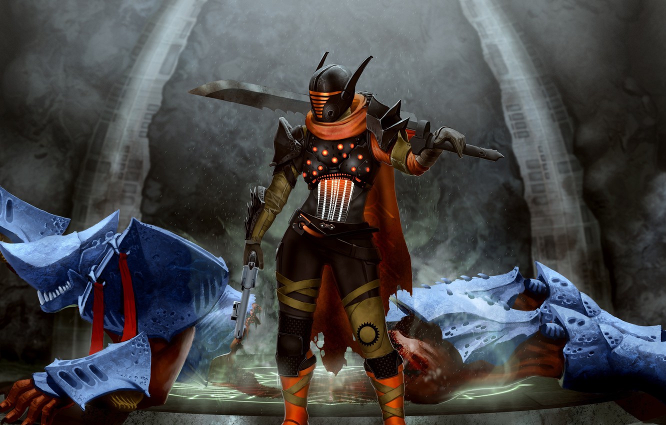 Photo Wallpaper Destiny, The Game, Sword, Helmet, Revolver, - Destiny Art - HD Wallpaper 