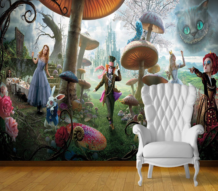 Alice In Wonderland Wall - HD Wallpaper 