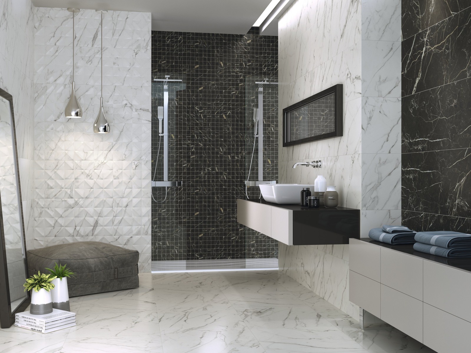 Apogeo White Marble Effect Matt 400 X, White Marble Tile Bathroom Wallpaper