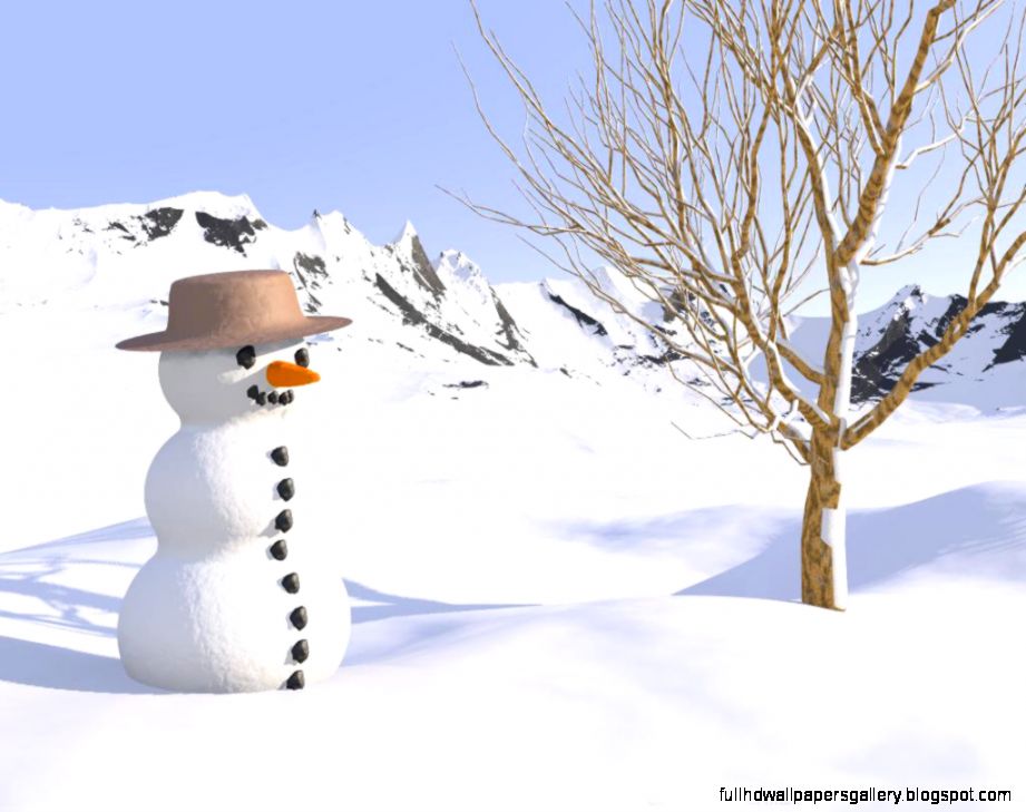 Winter Wonderland Snowman - Snowy Weather With Snow Man - HD Wallpaper 