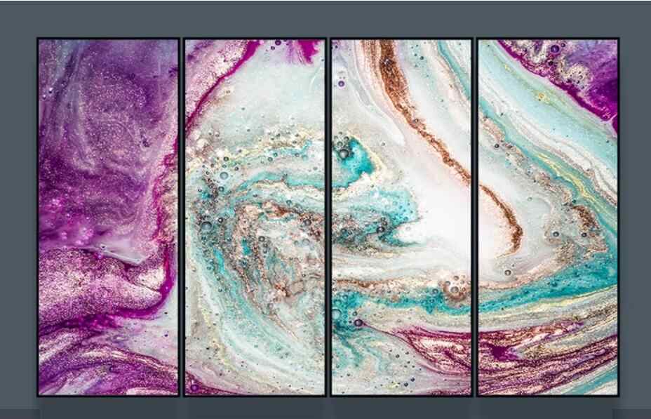 Abstract Purple Mable Mural Photo Wallpaper For Living - Modern Art - HD Wallpaper 