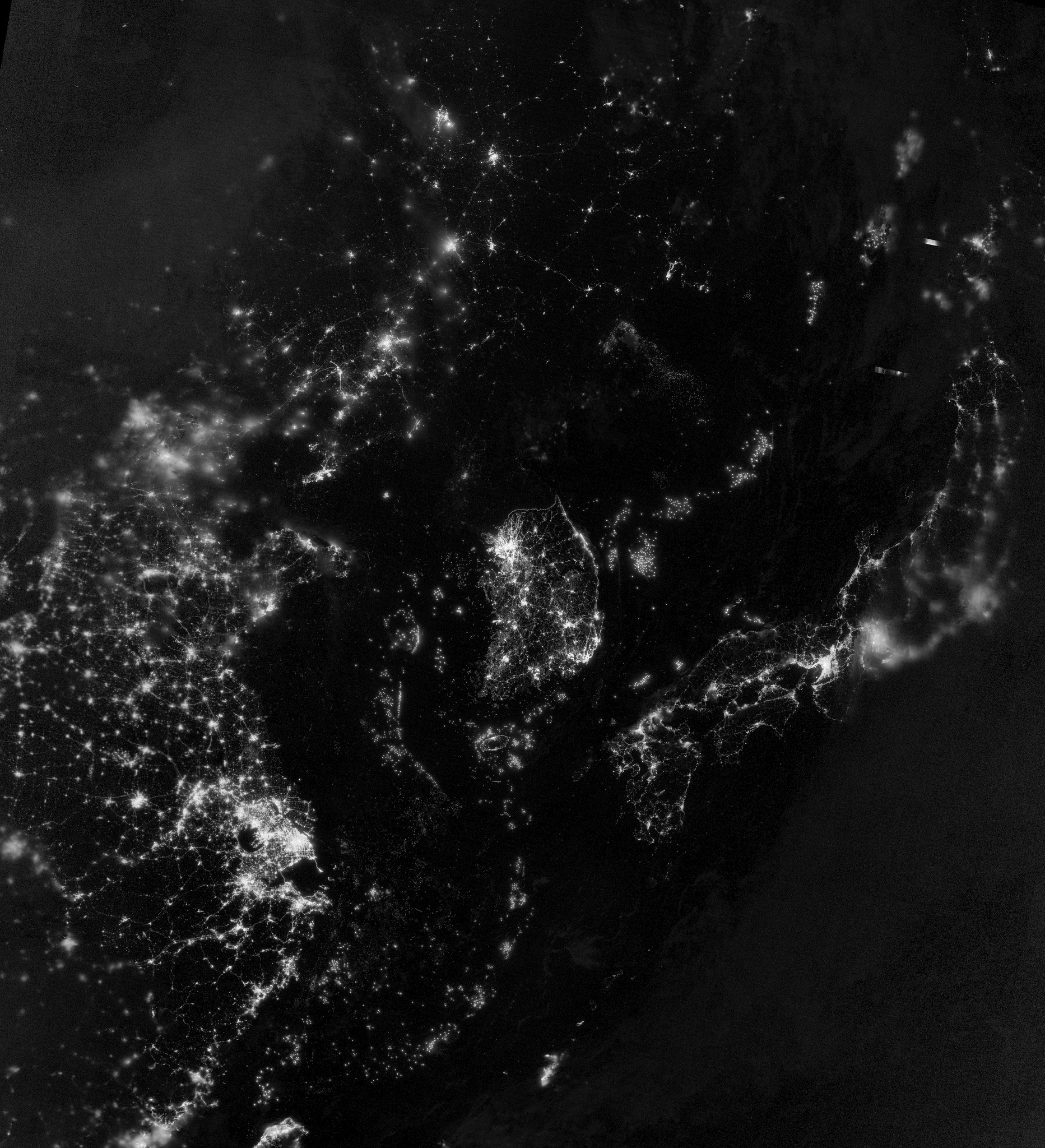 Korea City Lights Map - HD Wallpaper 