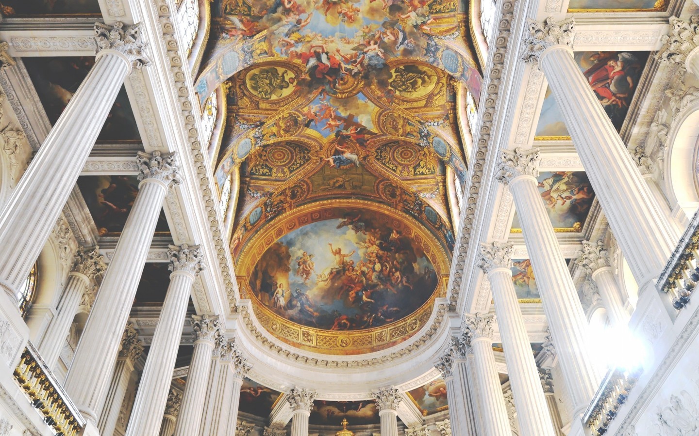Palace Of Versailles, Ceiling, Gold, Marble, France, - Palace Of Versailles - HD Wallpaper 