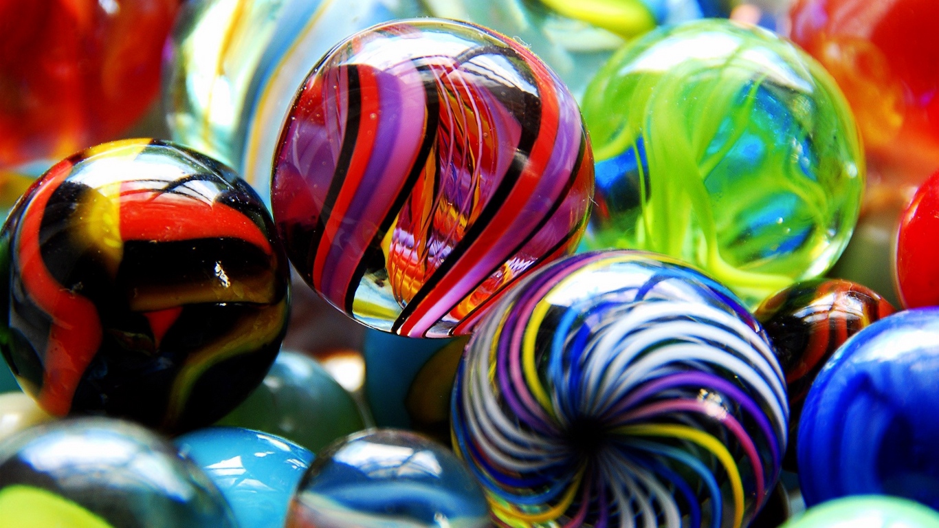 Wallpaper Balls, Glass, Line, Colorful - Marbles Hd - HD Wallpaper 