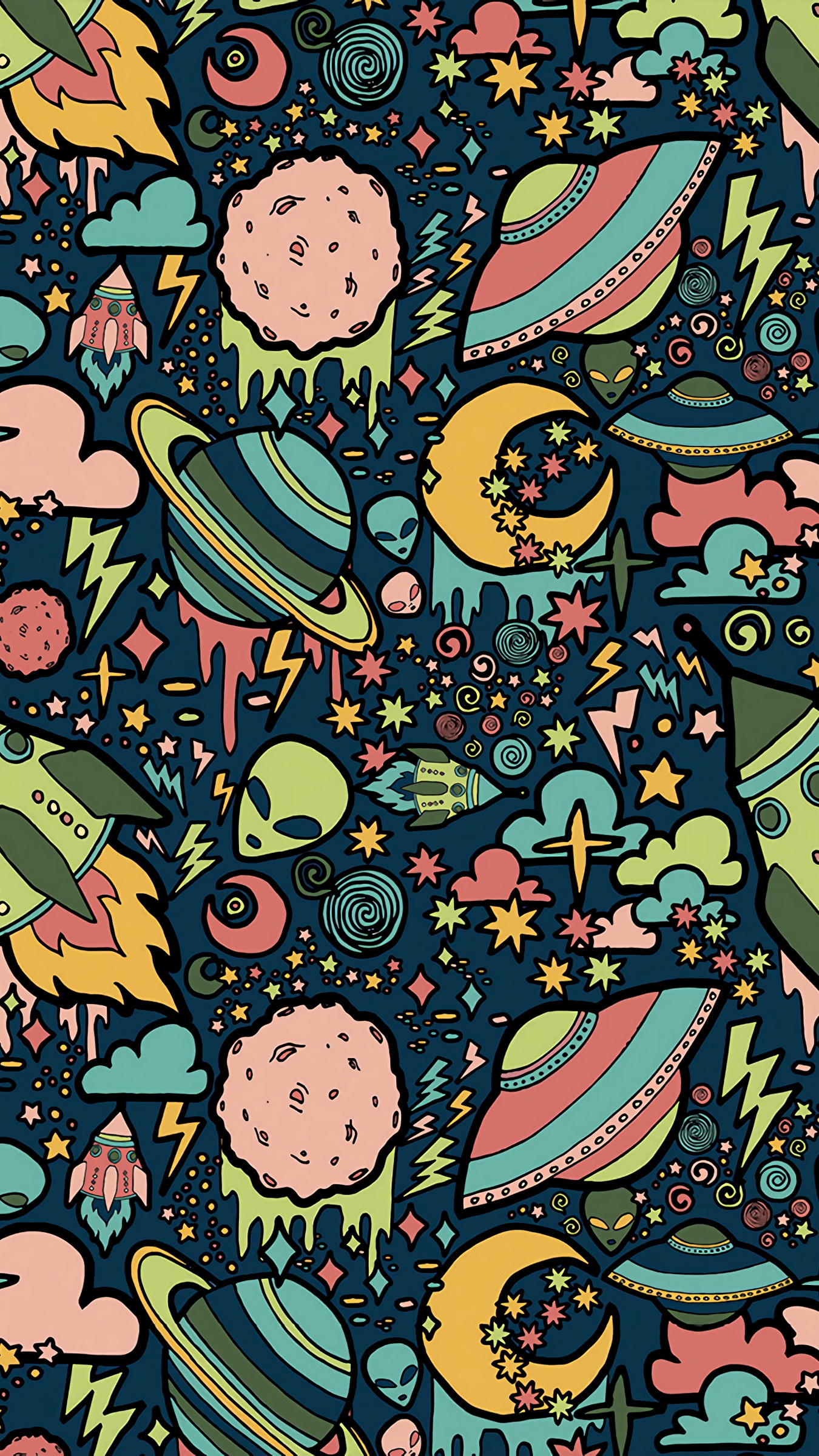 Wallpaper Texture, Patterns, Aliens, Rockets, Space - Alien Wallpaper Iphone - HD Wallpaper 