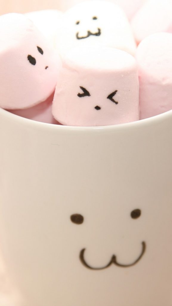 Cute Wallpapers For Iphone - Marshmallow In A Cup - HD Wallpaper 