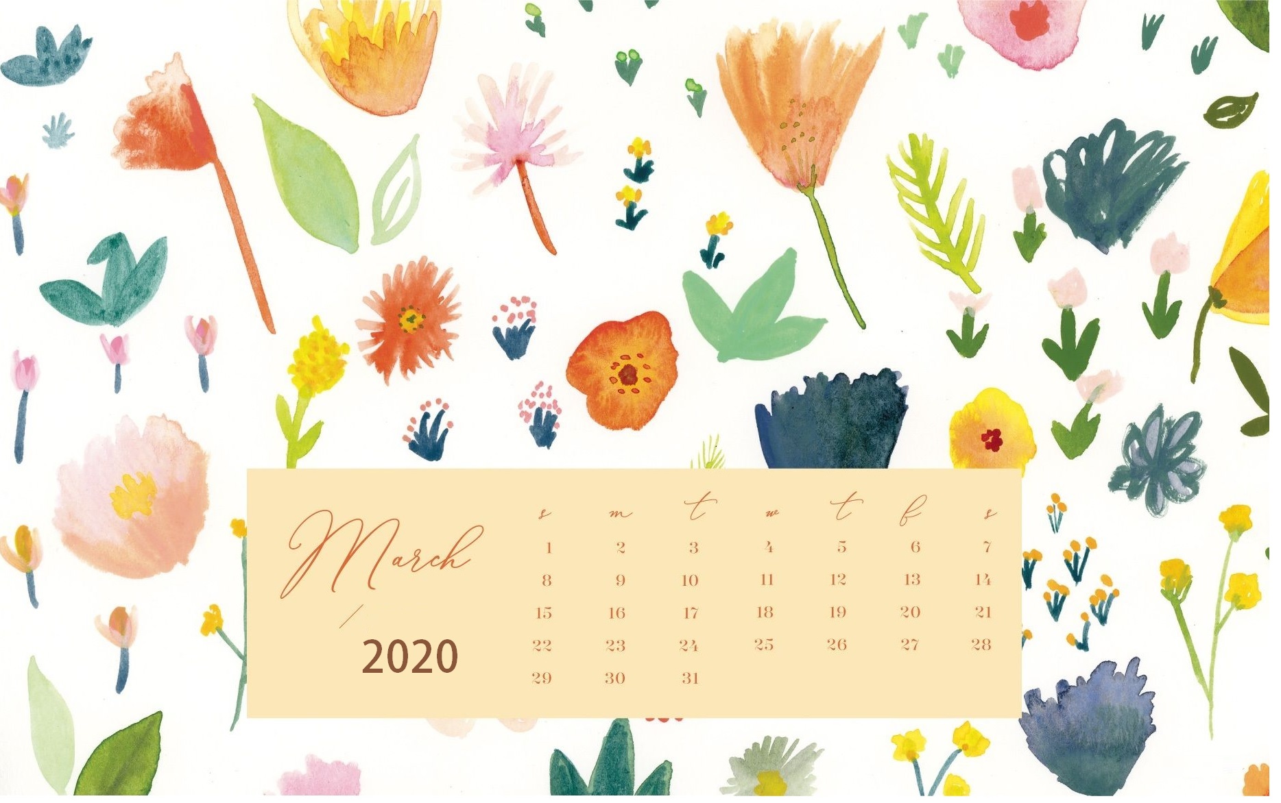 March 2020 Desktop Wallpaper - February 2020 Calendar Desktop - HD Wallpaper 