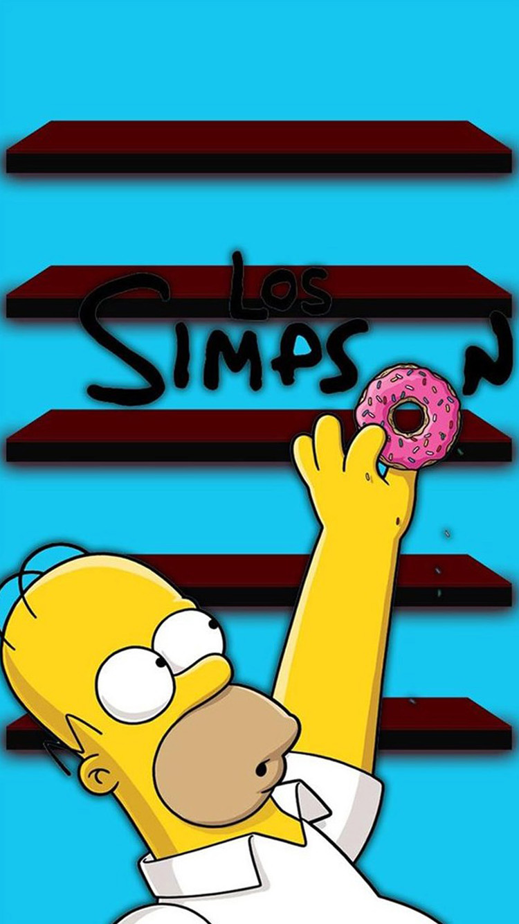 Cute Wallpapers For Iphone 6s - Homer Simpson On A Donat - HD Wallpaper 