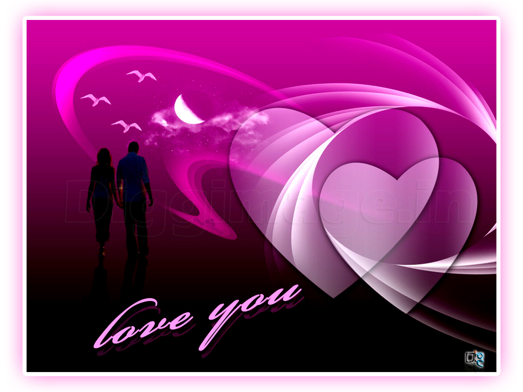 3d Love Wallpaper For Valentines With Cute Color In - Love Good Night Images 3d - HD Wallpaper 