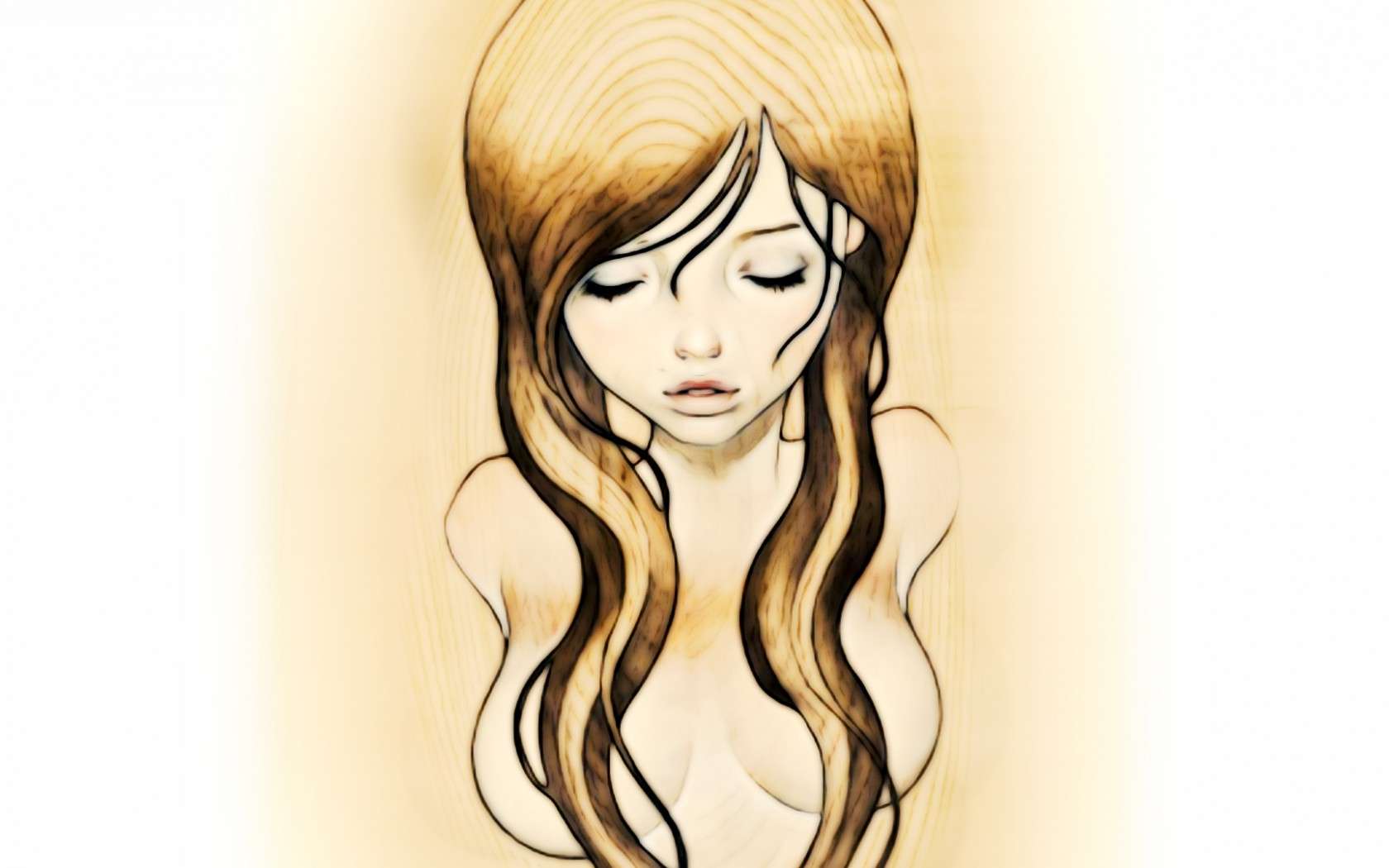 Cute Beautiful Girl Wallpaper - Illustration - HD Wallpaper 